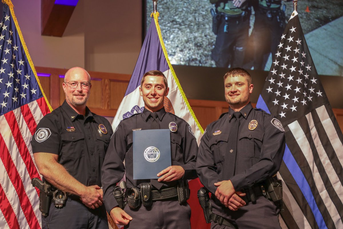 Today, Officer Russell graduated from the Iowa Law Enforcement Academy's 320th Basic Level 1 Class. He was part of 43 members completing 720 hours of training. Congratulations, Officer Russell! We look forward to your service in the Johnston community!