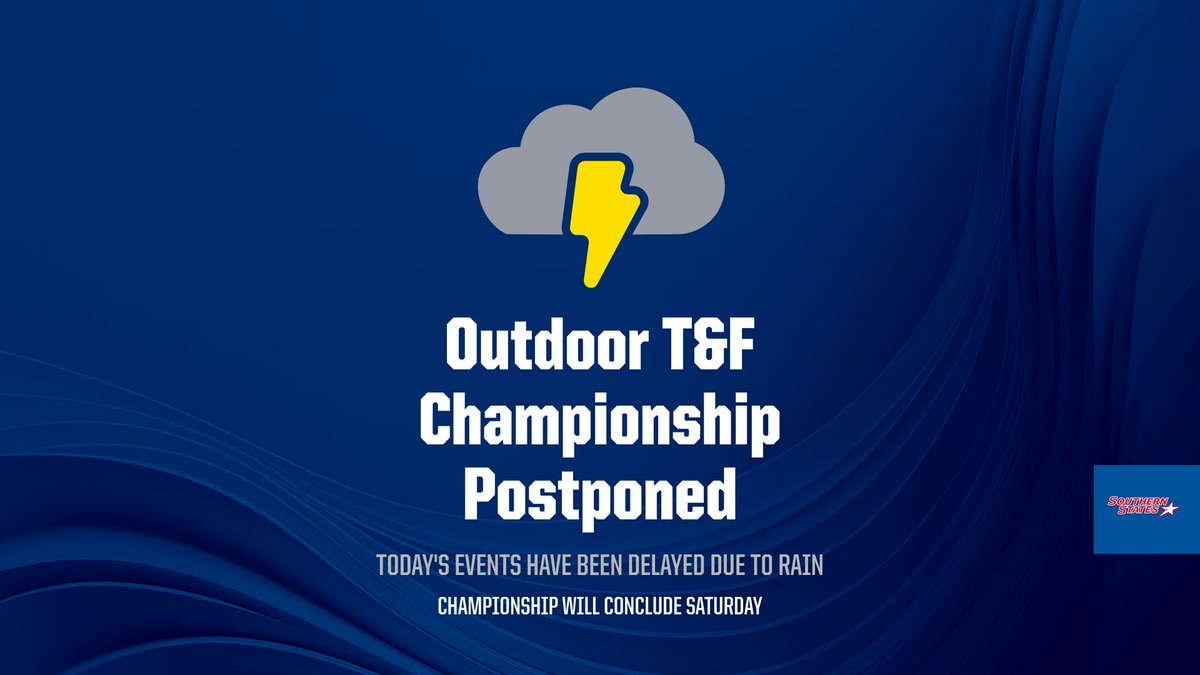 Day one of the 2025 SSAC M&amp;W Outdoor Track &amp; Field Championships have been postponed due to weather. The championships will be concluded Saturday, with a revised schedule coming soon.

Tickets purchased for day one will also work for the final day.