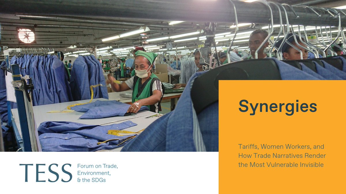 Forum on Trade, Environment & the SDGs (@tessforum) on Twitter photo 🌍 New Article Alert! 🌍
In this Synergies article Caroline Dommen <a href="/slowfish22/">Caroline Dommen</a> shares her views on why:
➡️ women workers in the countries threatened with the highest US tariffs are highly vulnerable
➡️ women are key to export-oriented production yet remain concentrated in 🌍 New Article Alert! 🌍
In this Synergies article Caroline Dommen <a href="/slowfish22/">Caroline Dommen</a> shares her views on why:
➡️ women workers in the countries threatened with the highest US tariffs are highly vulnerable
➡️ women are key to export-oriented production yet remain concentrated in
