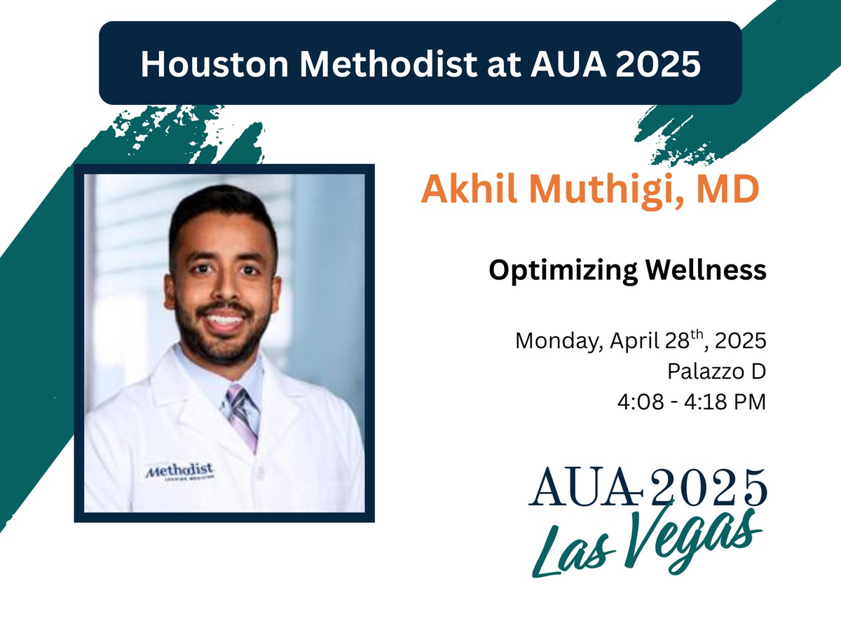 Houston Methodist Urology and Residency Program (@hmethodisturo) on Twitter photo Join <a href="/AkhilMuthigi/">Akhil Muthigi, MD</a> at #AUA25 tomorrow presenting, "Optimizing Wellness"
🕑 4:08 - 4:18 PM
🗺️ Palazzo D
<a href="/AmerUrological/">Amer. Urol. Assn.</a> Join <a href="/AkhilMuthigi/">Akhil Muthigi, MD</a> at #AUA25 tomorrow presenting, "Optimizing Wellness"
🕑 4:08 - 4:18 PM
🗺️ Palazzo D
<a href="/AmerUrological/">Amer. Urol. Assn.</a>