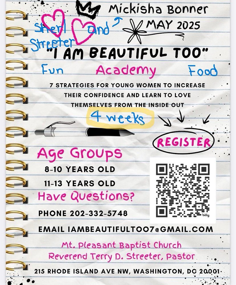 Come Be Part of Something Beautiful!

💖I Am Beautiful Too Academy💖 

Discover the Vision. Join the Movement. Enroll today! (Register by scanning qr-code)‼️

#iambeautifultoo
#author
#mickishabonner
