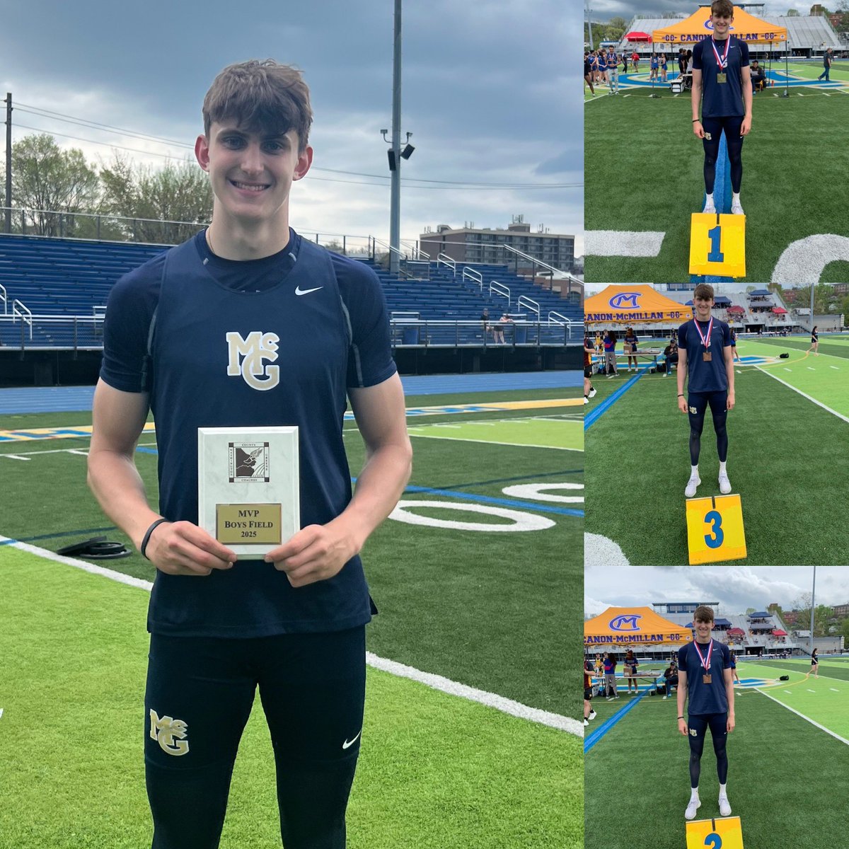 Aydan Cunningham showed out today—overall Field MVP with 1st in high jump, 1st in triple jump, and 3rd in long jump. Big-time performance
