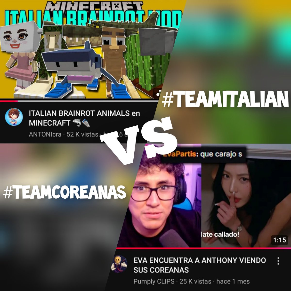 seiberlin07's tweet photo. ยกCHAVALES! Con el permiso que yo mismo me di quiero presentarles la batalla de comunidades del Craft โ๏ธ
PRIMER ROUND:
#TeamItalian VS #TeamCoreanas
Comenta para ver que comunidad es mas grande xd
Maรฑana se anuncia al ganador de la ronda y se procede a la siguiente. https://t.co/Udc5jovCL0