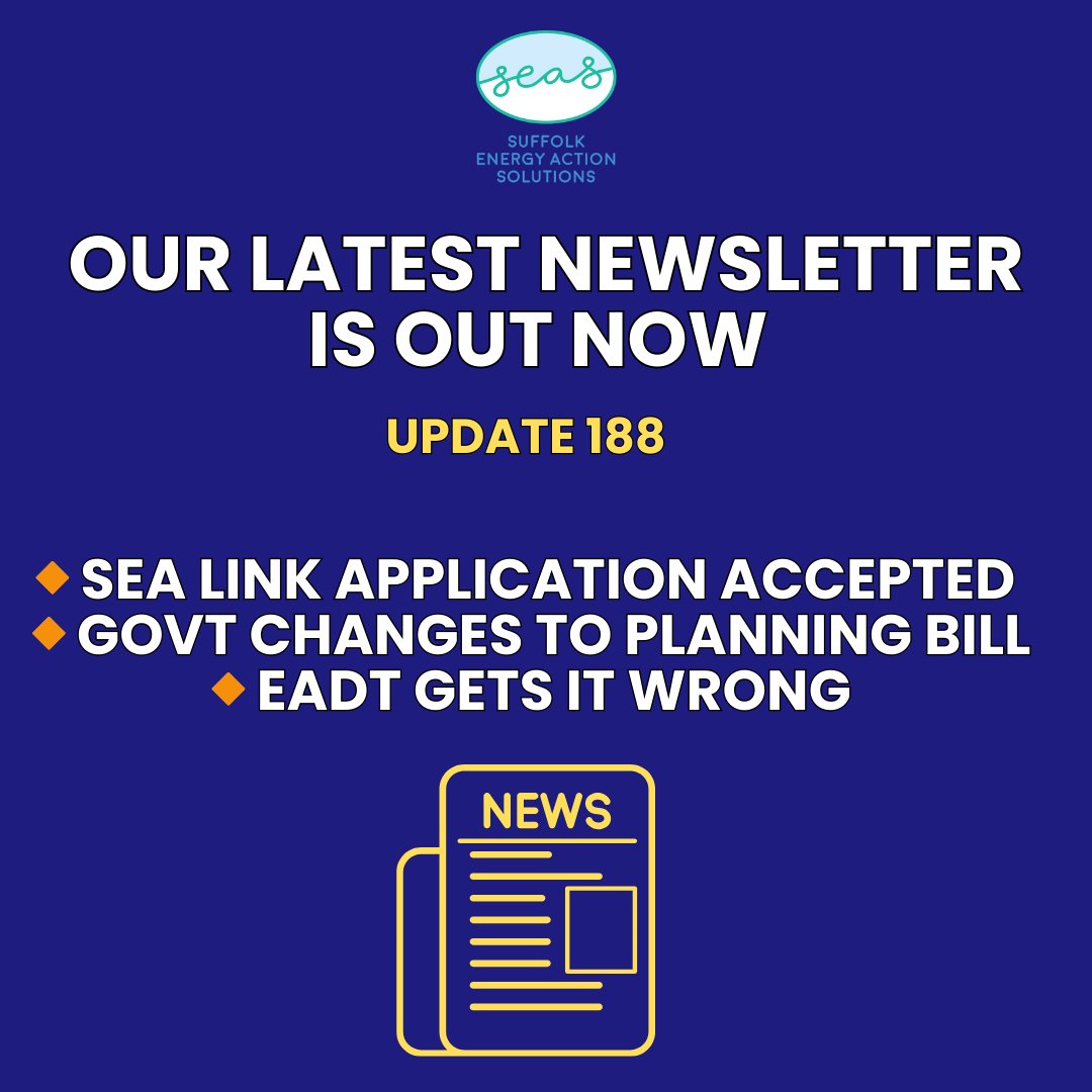 SuffolkEnergyActionSolutions๐ฆ๐ฆ๐ฆ๐ฆ๐๐๐ (@seascampaign) on Twitter photo ๐ฐ๐ฐ Our LATEST NEWSLETTER is OUT NOW... click the link below โฌ๏ธโฌ๏ธโฌ๏ธ
us14.campaign-archive.com/?u=06a29fcfc31โฆ
๐ฐ๐ฐ
#greatbritishgridupgrade #thisisnotgreenenergy #greenenergydoneright #seascampaign #heritagecoastnotenergycoast #seascampaignsuffolk #stopnationalgreed #OFFSHORE4SURE ๐ฐ๐ฐ Our LATEST NEWSLETTER is OUT NOW... click the link below โฌ๏ธโฌ๏ธโฌ๏ธ
us14.campaign-archive.com/?u=06a29fcfc31โฆ
๐ฐ๐ฐ
#greatbritishgridupgrade #thisisnotgreenenergy #greenenergydoneright #seascampaign #heritagecoastnotenergycoast #seascampaignsuffolk #stopnationalgreed #OFFSHORE4SURE