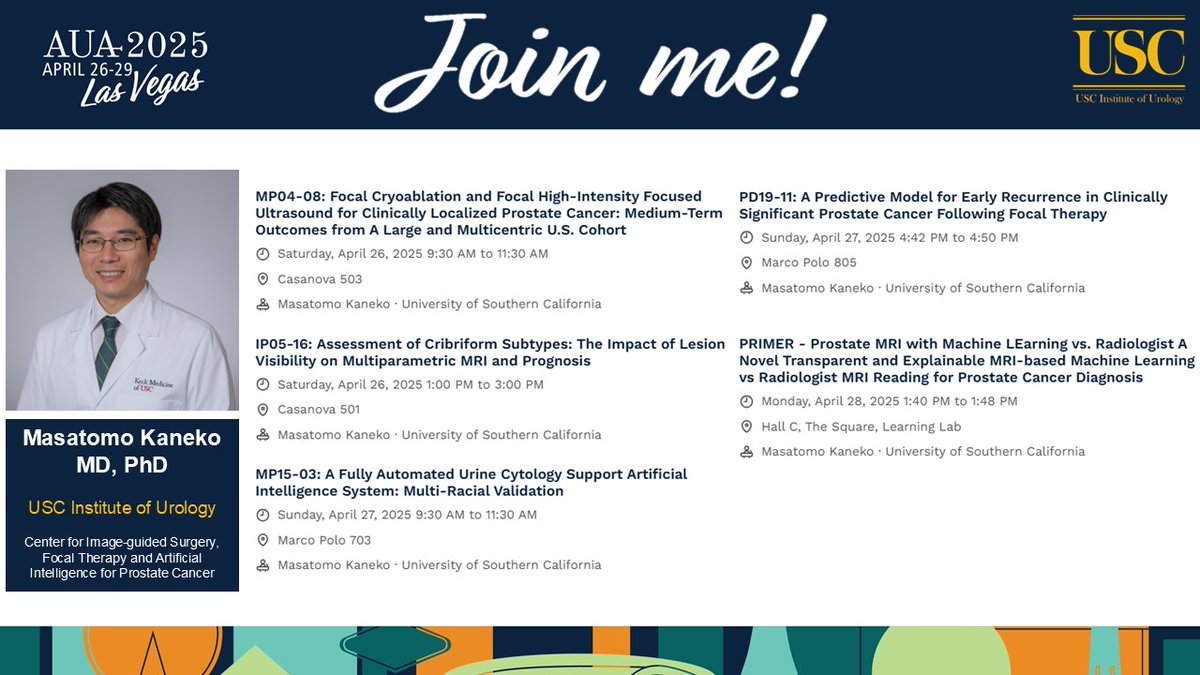 Masatomo Kaneko (@kanekomasatomo) on Twitter photo Excited to present five abstracts at the #AUA25 starting tomorrow in Las Vegas! These projects were conducted under the outstanding leadership of <a href="/ALDCAbreu/">Dr Andre Abreu</a>. Looking forward to sharing our work! <a href="/USC_Urology/">USC Urology</a> <a href="/lorenzormc/">Lorenzo Storino Ramacciotti</a> Excited to present five abstracts at the #AUA25 starting tomorrow in Las Vegas! These projects were conducted under the outstanding leadership of <a href="/ALDCAbreu/">Dr Andre Abreu</a>. Looking forward to sharing our work! <a href="/USC_Urology/">USC Urology</a> <a href="/lorenzormc/">Lorenzo Storino Ramacciotti</a>