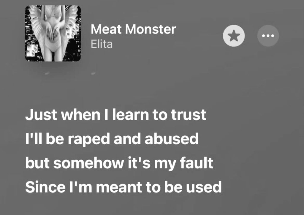 hellhiill's tweet image. the way people will still call elita a "disgusting person" , while in reality she's just a person recovering from a groom and rape trauma is so sick to me