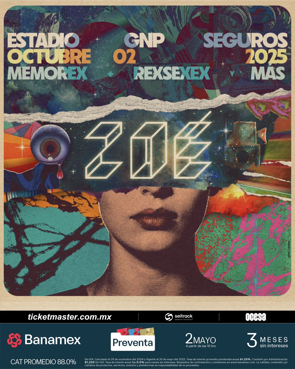 ocesa_total's tweet photo. Aquí es donde el pasado, presente y futuro se unen, una celebración para la historia.... ¡ZOÉ EN EL ESTADIO GNP SEGUROS! 💥

#PreventaBanamex: 2 de mayo.
Venta general a partir del 3 de mayo. https://t.co/O0DzxIRBWo