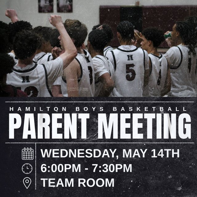 Hamilton Boys Hoops (@hhs_boyshoops) on Twitter photo "All Levels" Parents Meeting 5/14
(Including incoming Freshman):
Agenda: π
β’Meet the Coaches
β’Breakdown of Summer Calendar
See you there!!! <a href="/CoachAldridgeHH/">Kendall Aldridge</a>
<a href="/coachwalka/">Keith Walker</a> <a href="/HHS_Athletics_1/">HamiltonAthletics</a> "All Levels" Parents Meeting 5/14
(Including incoming Freshman):
Agenda: π
β’Meet the Coaches
β’Breakdown of Summer Calendar
See you there!!! <a href="/CoachAldridgeHH/">Kendall Aldridge</a>
<a href="/coachwalka/">Keith Walker</a> <a href="/HHS_Athletics_1/">HamiltonAthletics</a>