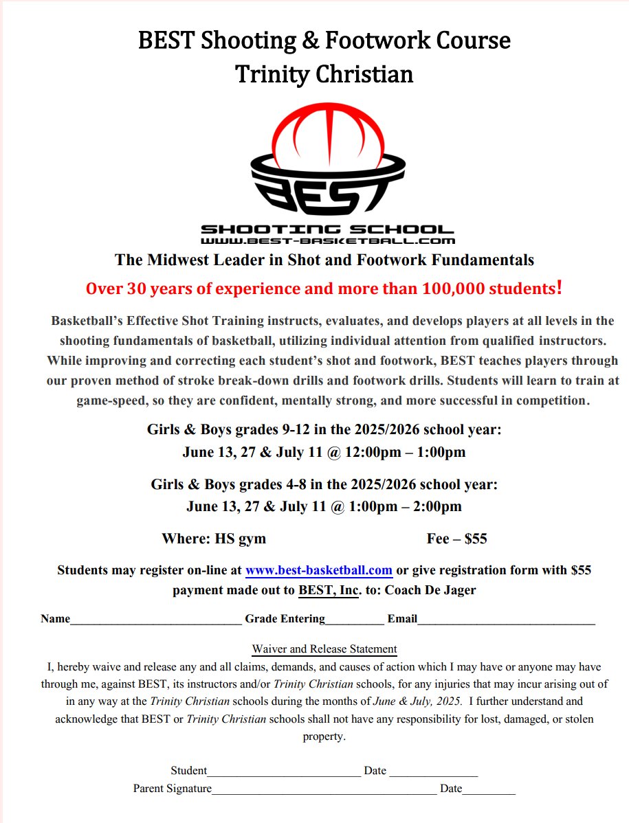 Trinity Christian BEST Shooting and Footwork Summer Course!