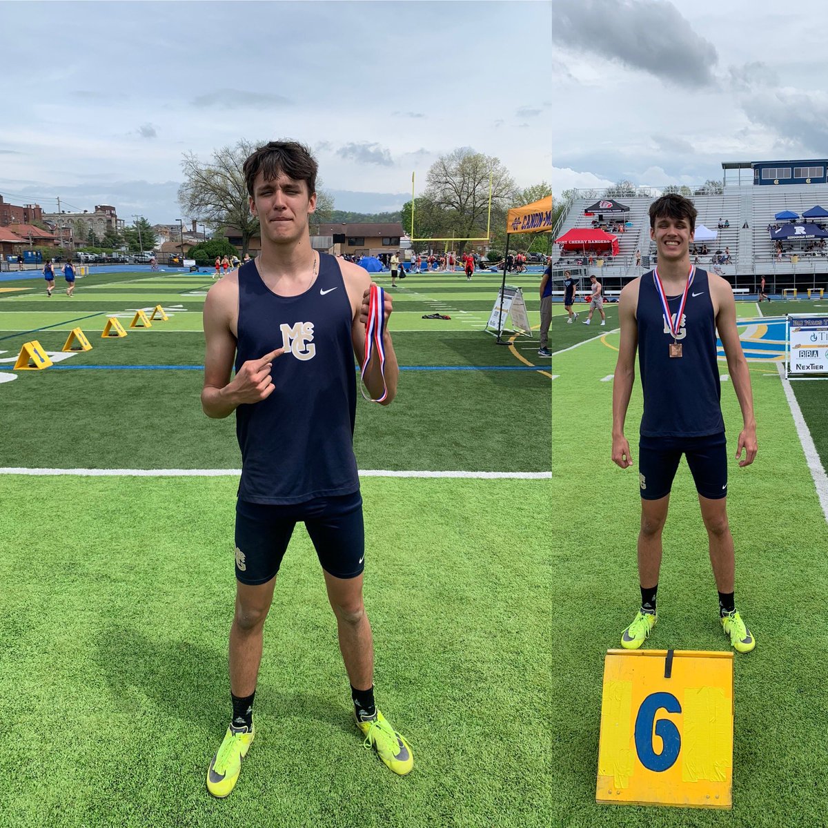 Gavin Busey had his best invitational yet—two medals: one in the high hurdles and another in long jump with a huge PR. Locked in!