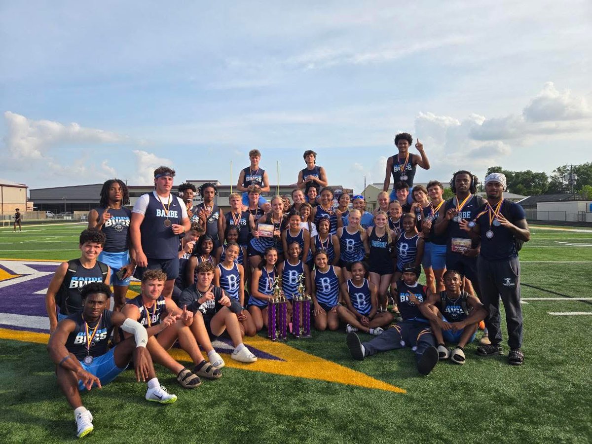 HUGE CONGRATULATIONS to the Barbe Boys AND Girls Track &amp; Field teams for winning the District 3-5A Meet at Sam Houston making them the District Champs!!🏆🏆🏴‍☠️🏴‍☠️🏴‍☠️