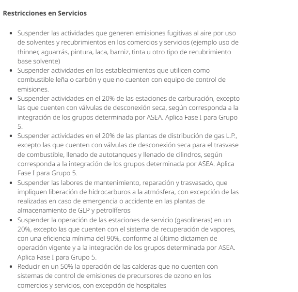 🧵Restricciones en servicios: