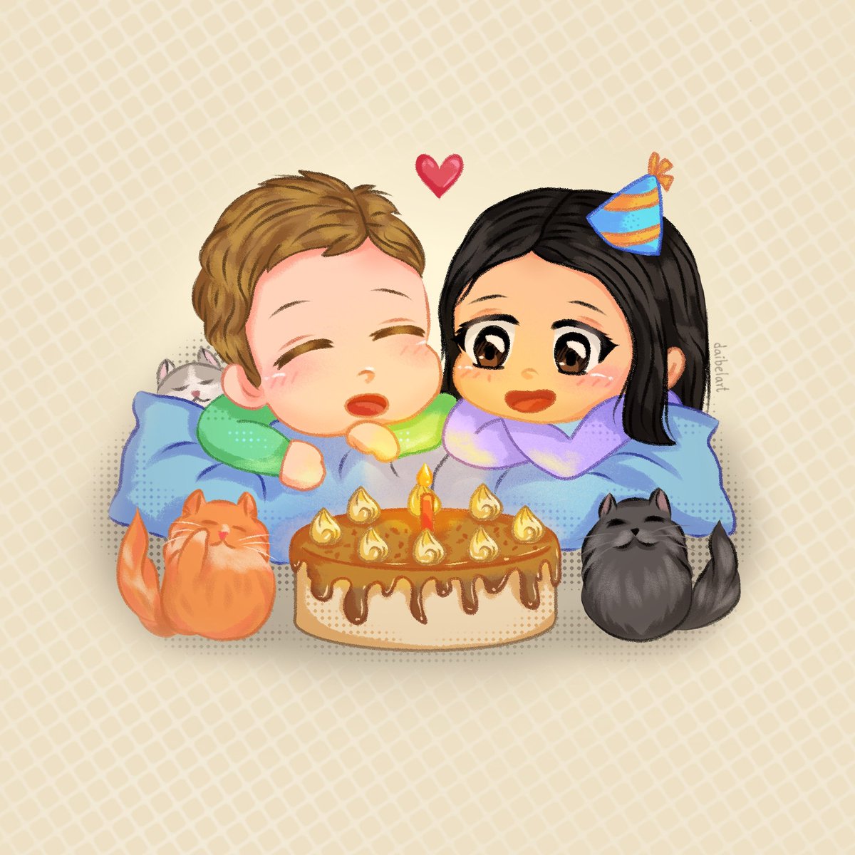 daibelart's tweet photo. I, eres la persona que hace posible lo que parece imposible, que mira el miedo y va hacia él. Te admiro mundos por eso.

Feliz cumpleaños, te quiero siempre.
🧍🏻‍♀️❤️🧍🏻‍♂️🐈🐈‍⬛✨🎂
.
.
.
.
#art #illustration #artist #drawing #digitalart #artoftheday #dibujo #draw #ibispaintx #cats https://t.co/xEOXTzdFLY