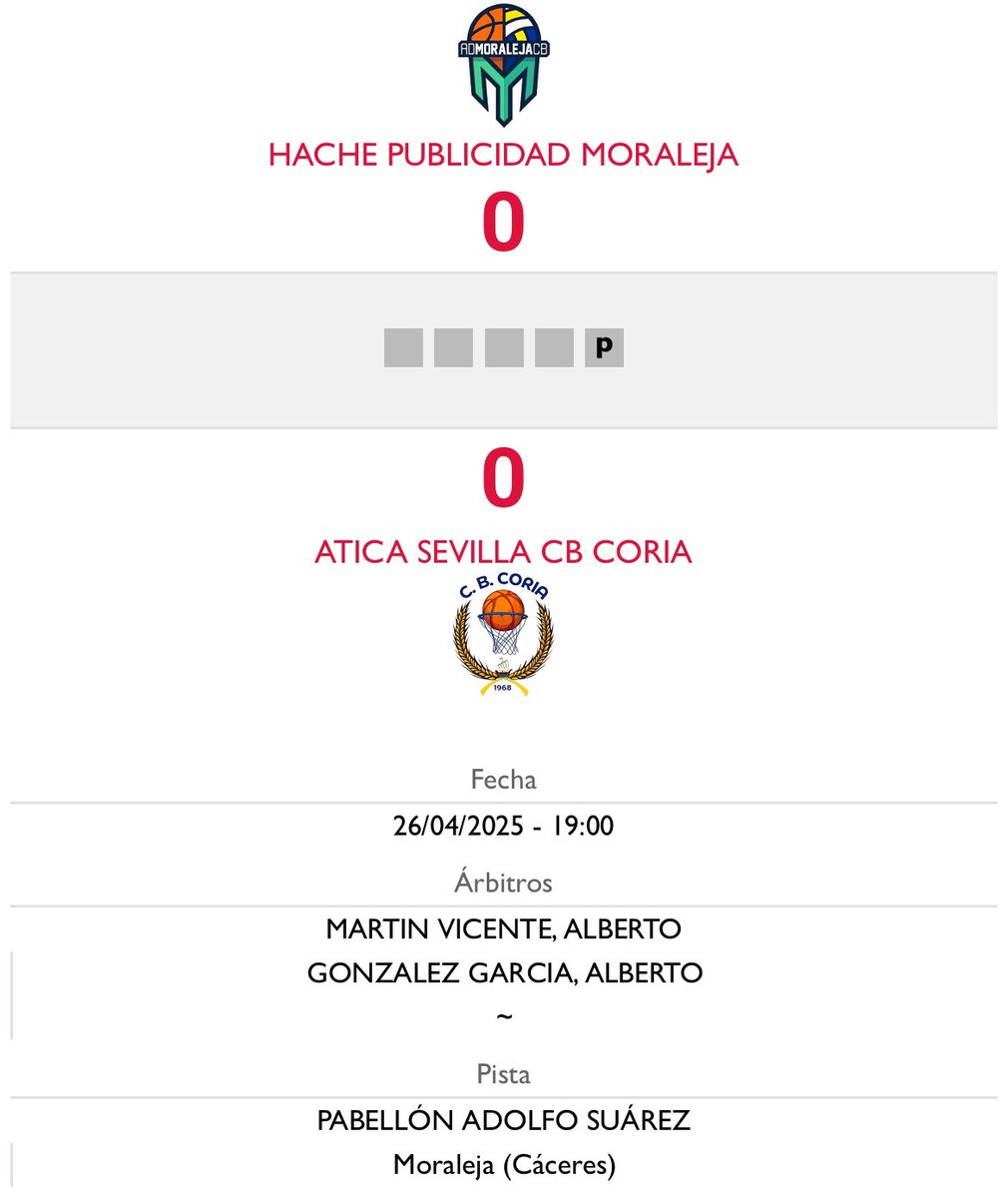El Equipo Hache Publicidad Moraleja juega su último partido de la temporada en Tercera FEB en el Adolfo Suárez a las 19 horas. El encuentro será ante Atica Sevilla CB Coria del Río, actual Campeón que jugará Fase de Ascenso a Segunda FEB. Te lo vas a perder?? Juegan Blancas🏀🍀