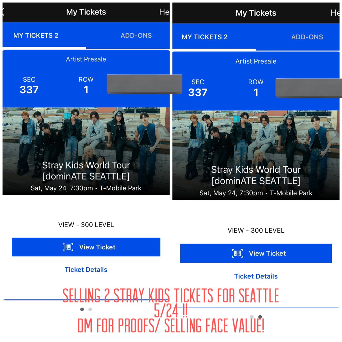 powerofchangbin's tweet photo. selling 2 skz Seattle tickets at face value!!

I no longer can make it to the show and I want them to go to a stay 🩷 

please dm me for info / proof etc !! 

#StrayKids_dominATE #StrayKids #StrayKids7thAnniversary 
#skztour #skztickets https://t.co/UWSz9AaTR1
