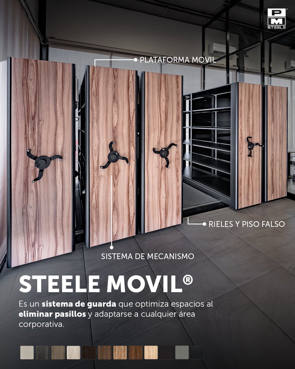 ¿Espacios reducidos o necesidad de máxima capacidad? Nuestro sistema de guarda móvil es la solución perfecta.
🔹 Ahorra hasta un 70% de espacio
🔹 Fácil acceso gracias a su sistema de rieles
🔹 Ideal para oficinas, archivos o áreas de almacenamiento especializado