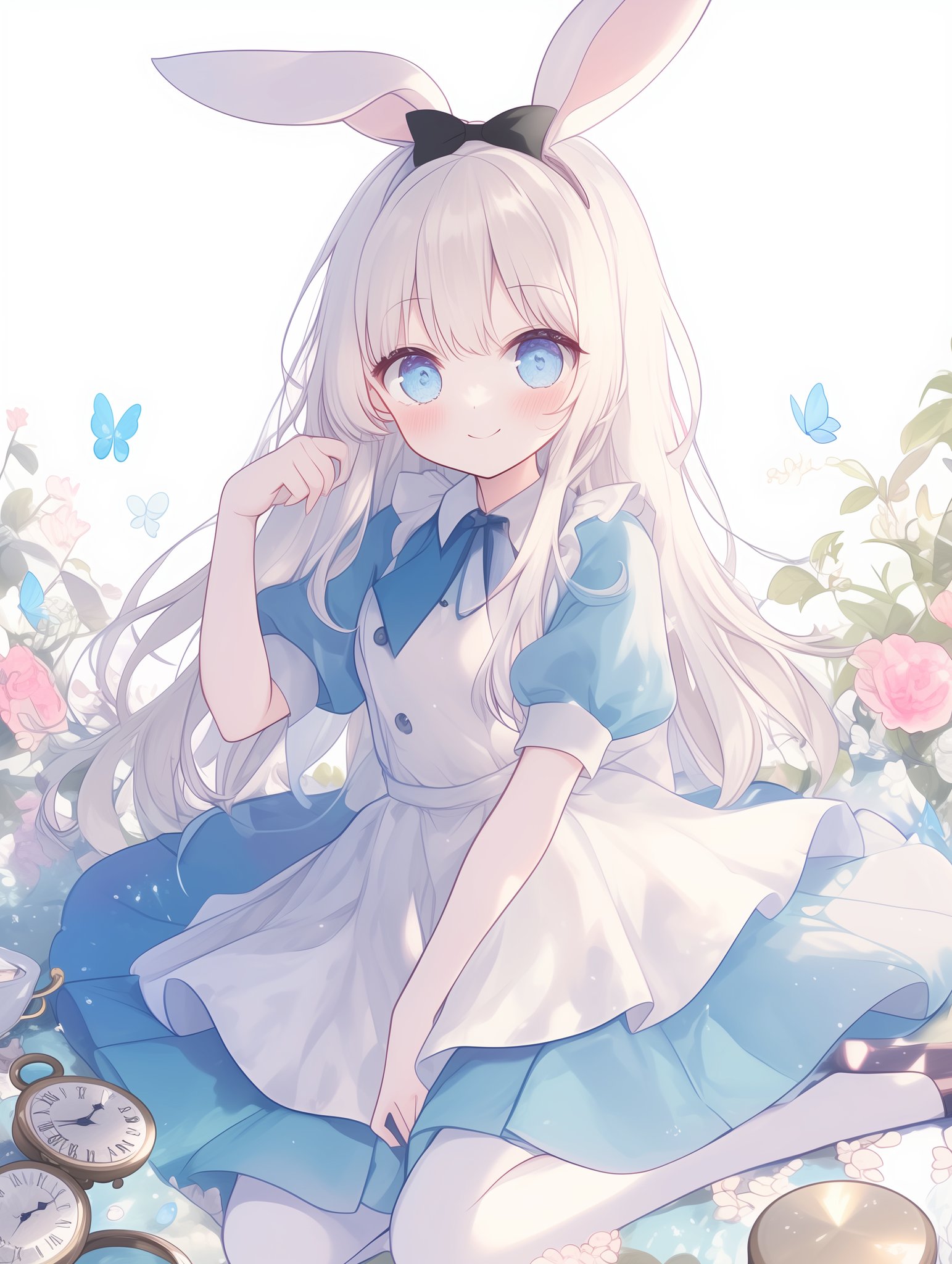 うさぎさん♡お花にお水をあげましょう♪