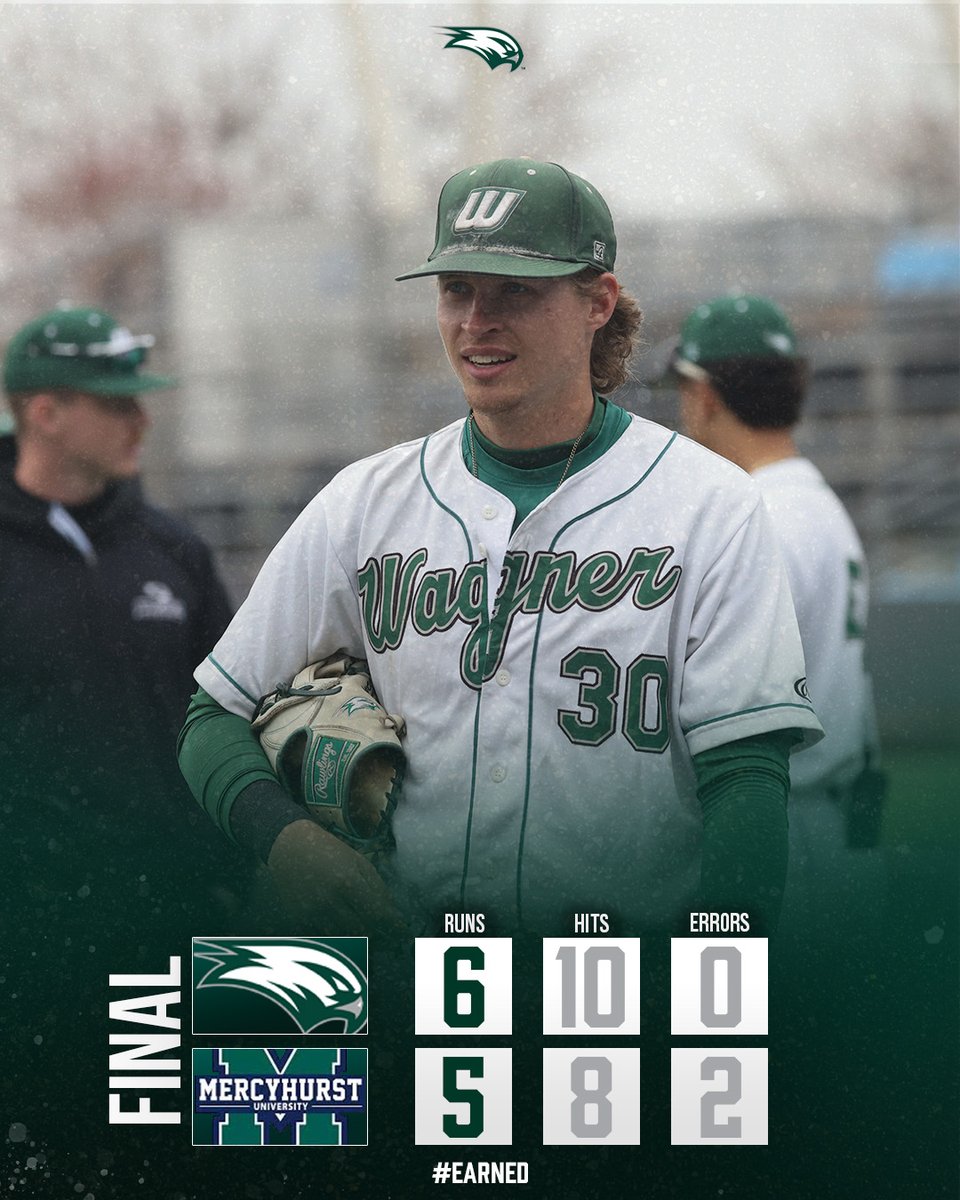 Held on to win a close one 🤫

Wagner wins the opener at Mercyhurst 6-5, with senior Bryce Phelps and sophomore Joseph Mennella combining for 5⃣ RBIs.

#Earned