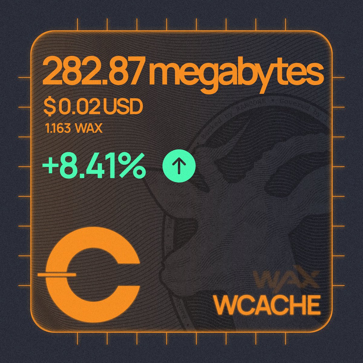 antelopecache's tweet photo. ⛏️ waxcache weekly mining report – 04/25/2025
 🔒 296615819 CACHED $RAM bytes ❤️ 💰 $0.02 $WCACHE / $USD 💰 1.163 $WCACHE / $WAX

#WAX #RAM #POW #POS #CACHE #waxcache #waxfam
 #mining difficulty 📈😍🚀 https://t.co/ulLV5vNAS7