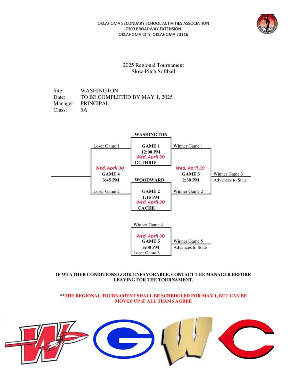 Lady Warrior Softball will host a Slow Pitch Regional in Washington, Wednesday, April 30th!
Tickets:
$8.35 online or $10.00 cash at the field.