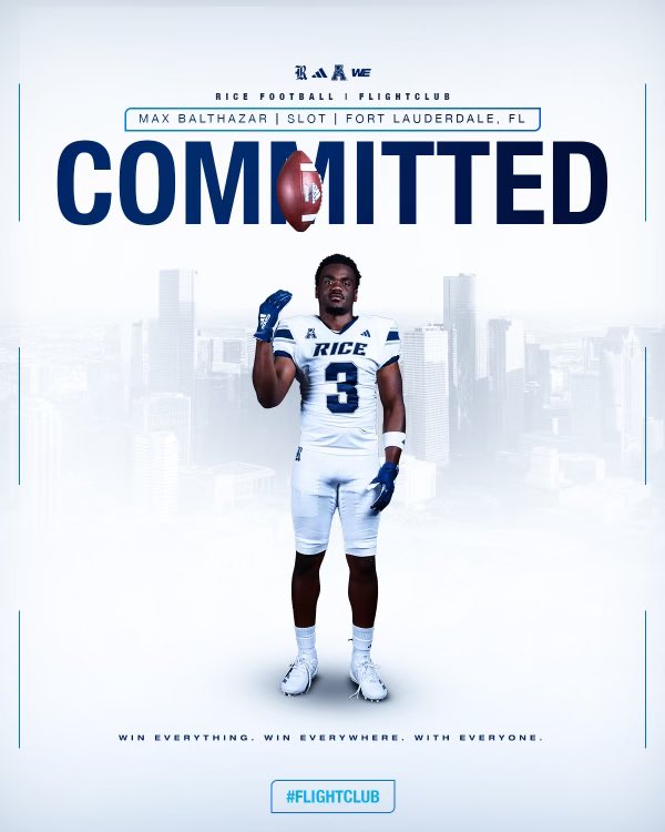 maxbalthazar1's tweet image. COMMITTED‼️@RiceFootball @_Coach_Hof @coywilliams27