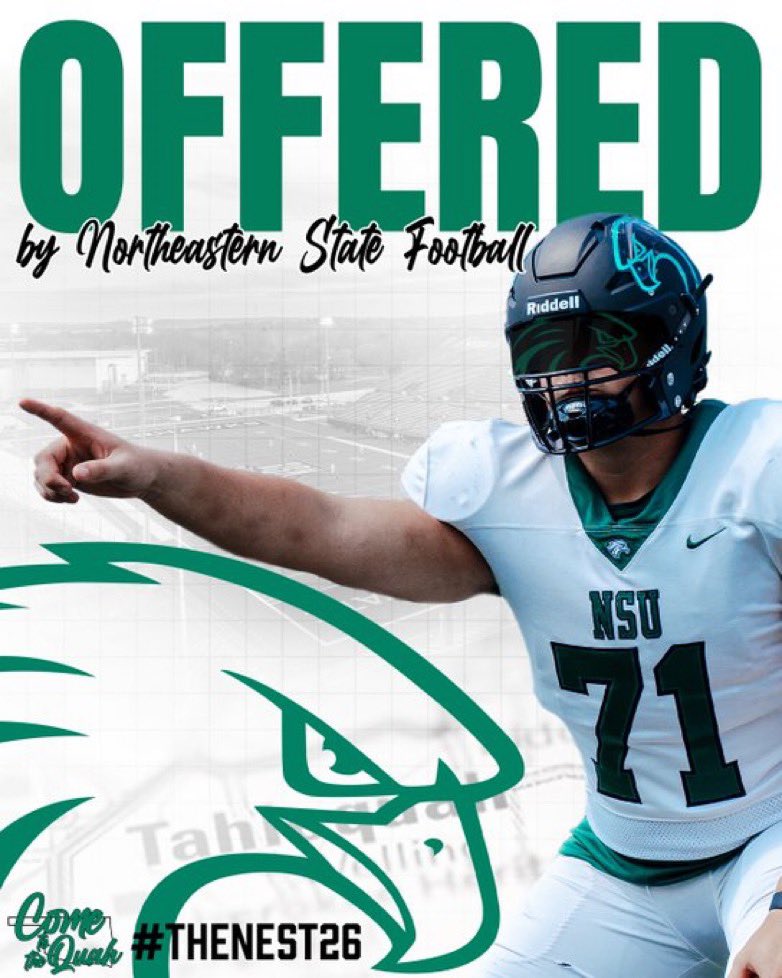 Hunter Caudill (@huntercaudill26) on Twitter photo #AGTG After a call with <a href="/CoachChev6/">Darrin Chiaverini</a> I am grateful to receive an offer from <a href="/NSU_Football/">Northeastern State Football</a>
<a href="/coachnovakov/">Coach Novakov</a> <a href="/RecruitParish/">RecruitParish</a> <a href="/CoachJHeath/">Coach Heath</a> #AGTG After a call with <a href="/CoachChev6/">Darrin Chiaverini</a> I am grateful to receive an offer from <a href="/NSU_Football/">Northeastern State Football</a>
<a href="/coachnovakov/">Coach Novakov</a> <a href="/RecruitParish/">RecruitParish</a> <a href="/CoachJHeath/">Coach Heath</a>