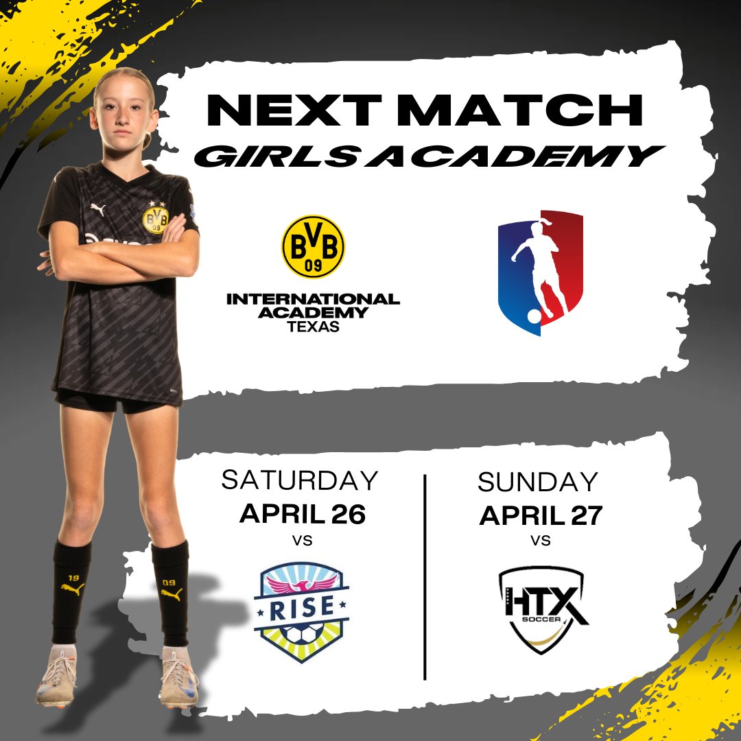 BVB International Academy North Texas (@bvbiantx) on Twitter photo The Girls Academy take on Houston Rise and HTX this weekend in Houston! Good luck ladies!
Girls Academy tryouts are coming up, looking for more information?!
Audrey.Gutierrez@bvbinternationalacademy.com The Girls Academy take on Houston Rise and HTX this weekend in Houston! Good luck ladies!
Girls Academy tryouts are coming up, looking for more information?!
Audrey.Gutierrez@bvbinternationalacademy.com