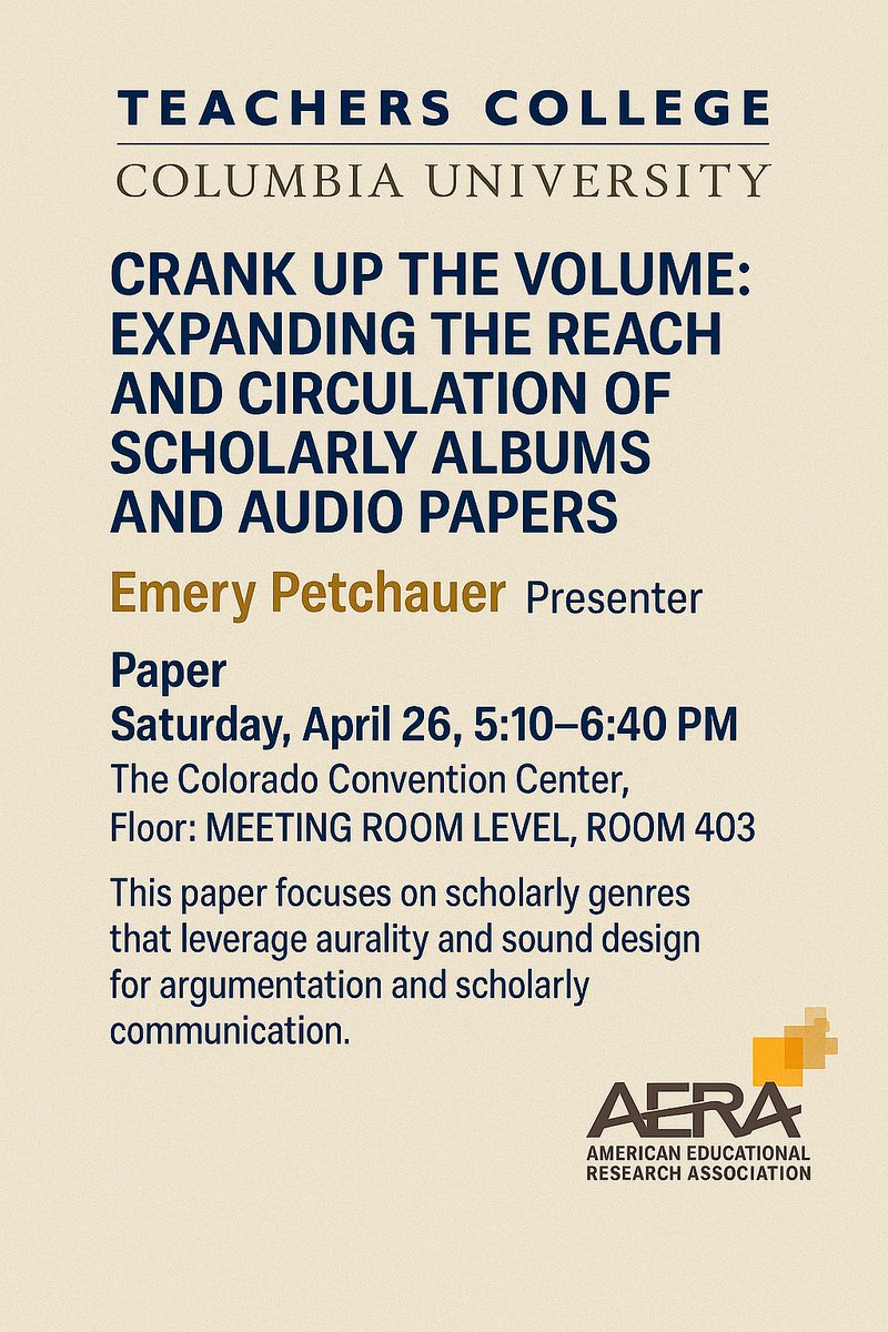 TC English Education Program (@tc_eeprogram) on Twitter photo Saturday 4/26 at #AERA2025 is almost here, and those of us in English Ed at Teachers College are cheering on peers & faculty alike on stage in Denver!  Find out more about our stellar lineup below 🎤👏🎉 Saturday 4/26 at #AERA2025 is almost here, and those of us in English Ed at Teachers College are cheering on peers & faculty alike on stage in Denver!  Find out more about our stellar lineup below 🎤👏🎉