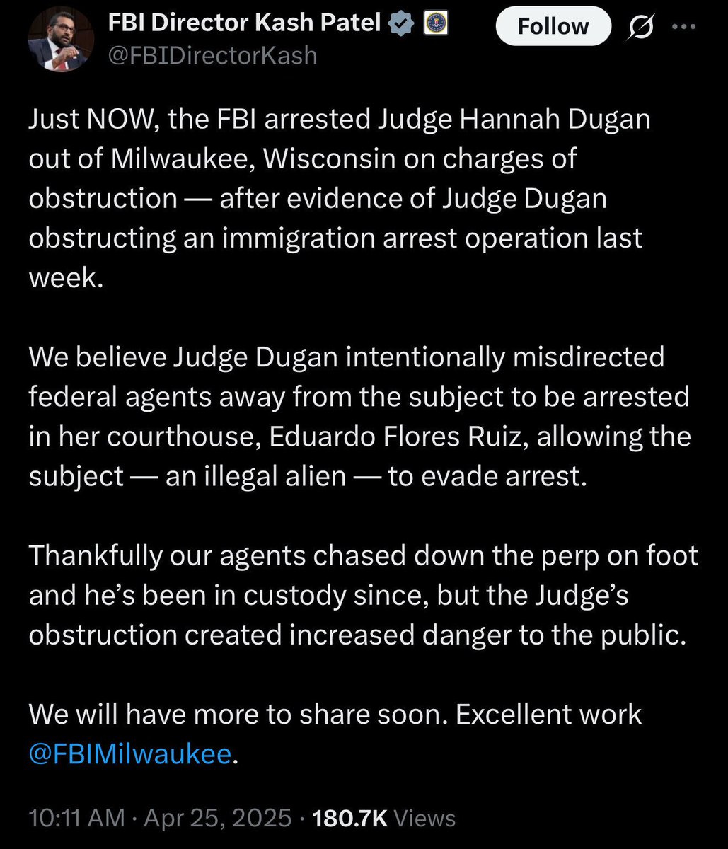 MarkHamill's tweet image. We have now arrived at the "arresting judges" level of fascism.