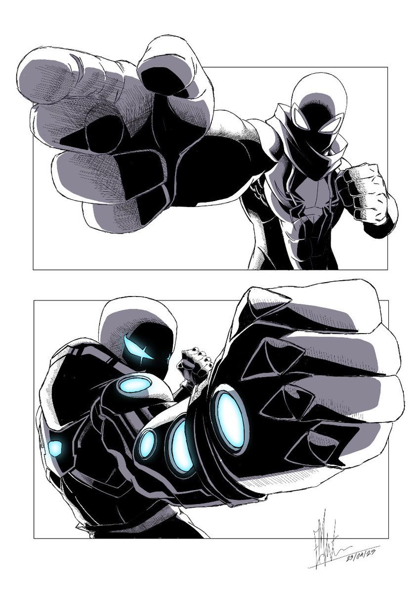 ElijahMututu's tweet photo. Spider-Sona: The Battle Of The Crimson Spiders. Arachnid vs Hex-Spider ft.@AkeilX 
#spidersona #Spiderverse #spiderman #characterdesign #illustration #artists #fanart #Marvel https://t.co/ES1kRElAkS