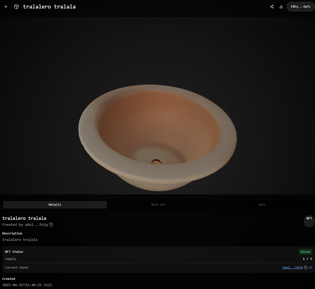 modelmrkt's tweet photo. tralalero tralala 1/1 has minted by qAu1YRwVJQNKBurJkdEu3awW6oRBg338YQKPR9TEdjq

Check it out here: https://t.co/qSM2hPjkGN https://t.co/AUALPKmJSC