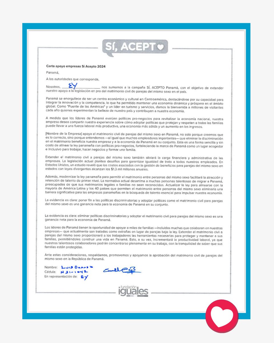 EY se une al llamado de Sí, Acepto.

Apoyar el matrimonio civil de parejas del mismo sexo es creer en la necesidad de adoptar políticas que protejan y respeten a todas las familias.