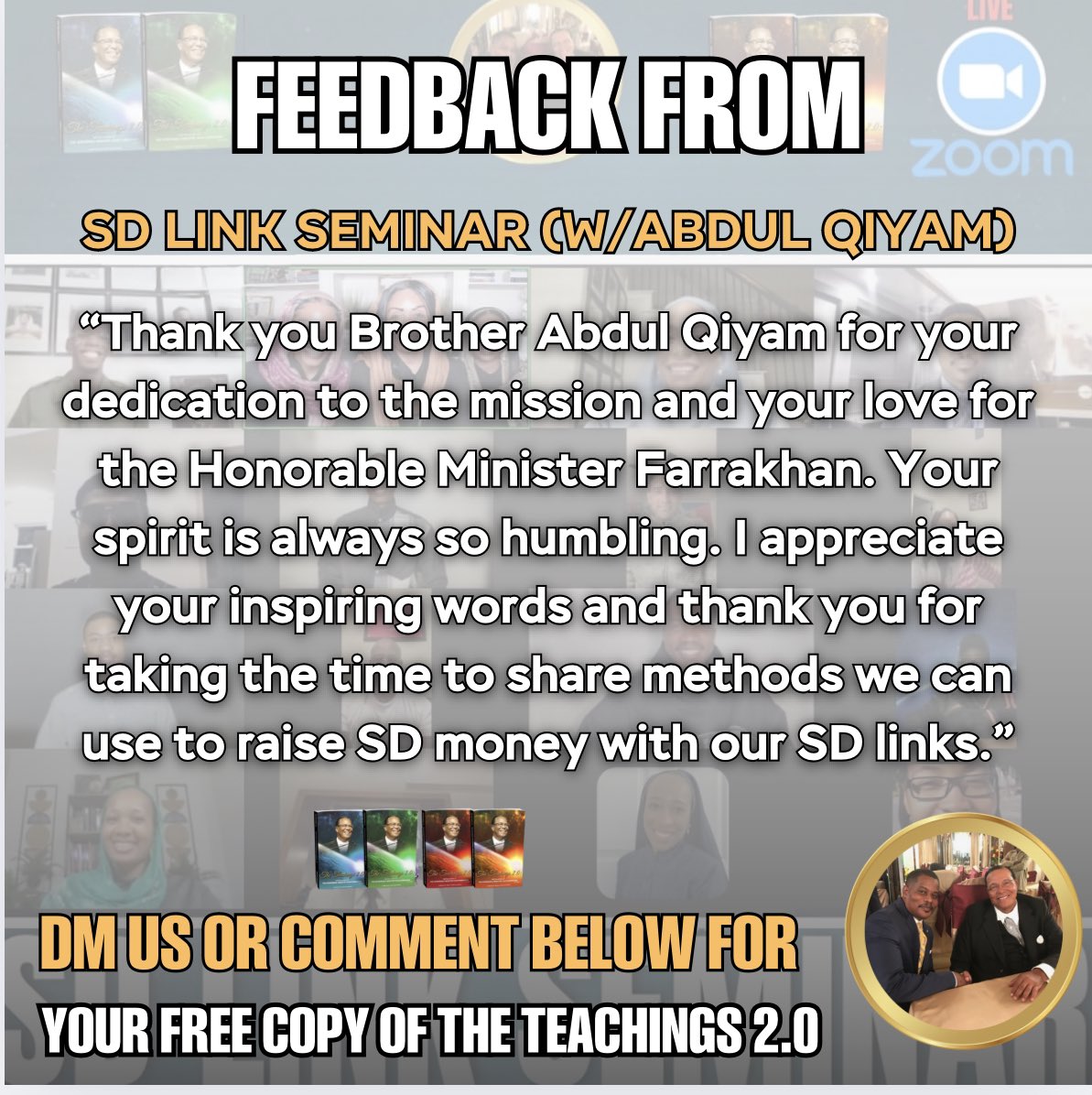 NOIWaxahachie's tweet image. APIDTA! ✊🏾 Here’s a few remarks of feedback that was shared regarding last night's SD Link Seminar from the believers! @BrotherQiyam 

#NationofIslam

#GodFamilyNation

#6thMosque

#NOIWaxahachie

#SDGIFT