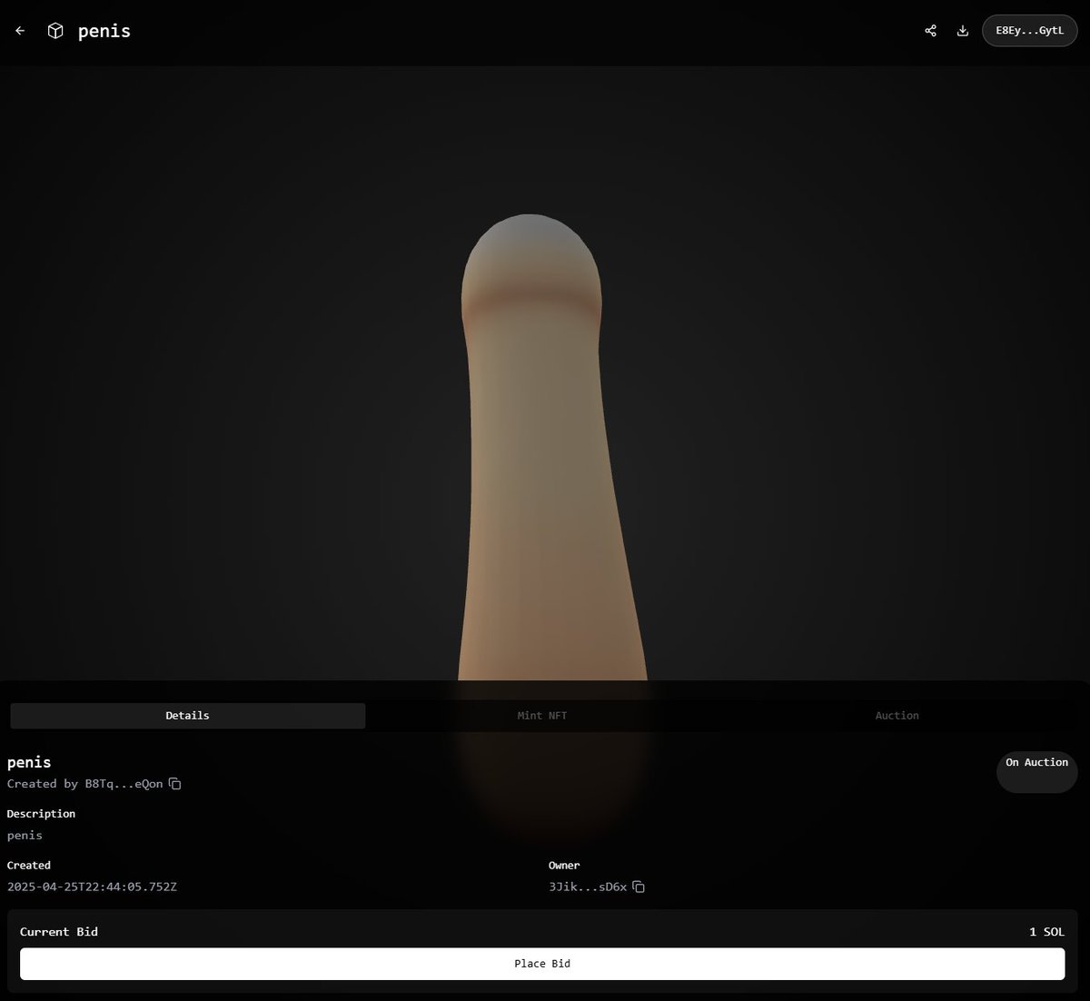 modelmrkt's tweet photo. penis 1/1 has minted by 3JikbhrCvHFS33g5yUpiW2cYgthXfsdTQb3qpLKPsD6x

Check it out here: https://t.co/zfxWKYpIrU https://t.co/pRYVNNlvOf