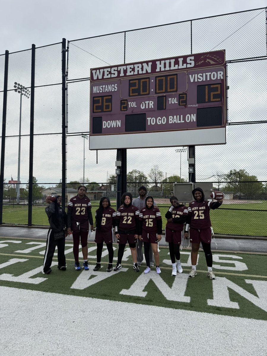 Let’s give a HUGE shoutout to the Lady Mustangs Flag Football for picking up their first WIN in program history!🐎