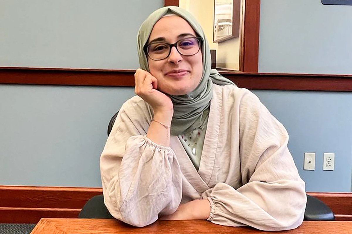 Rumeysa Ozturk, a Fulbright Scholar from Turkey &amp; PhD student in early childhood education at Tufts University, was arrested exactly one month ago today.

She’s being jailed indefinitely by the Trump admin for writing an op-ed in a student newspaper.

She is us. Free her now.