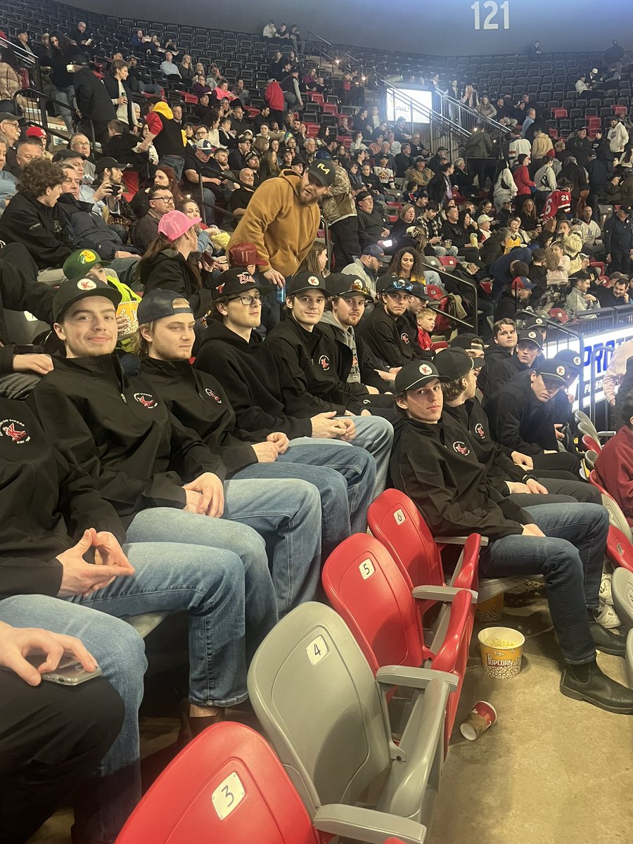 Out at the Moncton Wildcats game this evening. Thanks to Brad Mills of Triple M Farms for supporting the guys this week. We truly had some great corporate support this week. Would also like to thank Sandra Rendel for donating 1/2 her winnings from the Masters Pool win last week.