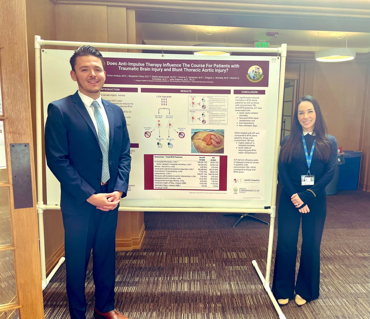 Julie Doberne MD PhD (@juliedoberne) on Twitter photo Dr. Victor Andujo, future Trauma Surgeon, presented 2 posters at <a href="/OHSUCardio/">OHSU Knight Cardio</a> KCVI Research Retreat 2025 showcasing his work with <a href="/AorticTrauma/">Aortic Trauma Foundation</a> looking at aortic trauma #BTAI patients with and without #TBI <a href="/ThinkAorta/">Think Aorta</a> Next stop: <a href="/traumadoctors/">AAST</a> #AAST! 🫀🫀🫀 Dr. Victor Andujo, future Trauma Surgeon, presented 2 posters at <a href="/OHSUCardio/">OHSU Knight Cardio</a> KCVI Research Retreat 2025 showcasing his work with <a href="/AorticTrauma/">Aortic Trauma Foundation</a> looking at aortic trauma #BTAI patients with and without #TBI <a href="/ThinkAorta/">Think Aorta</a> Next stop: <a href="/traumadoctors/">AAST</a> #AAST! 🫀🫀🫀