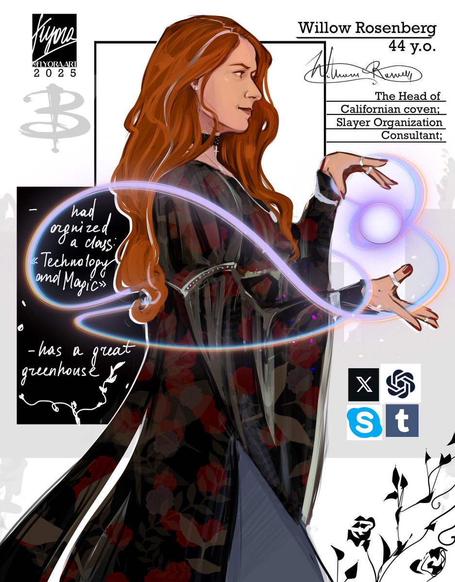 Flyora4's tweet photo. Willow and Giles in 
#btvs fanon 2025 AU https://t.co/cefSBiiTZ2