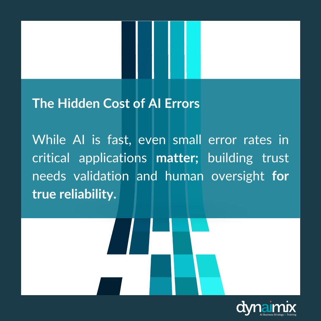 chris_carr's tweet image. That seemingly small AI error rate? It can hide surprisingly large costs, especially in critical applications. Building trust means prioritizing reliability through validation and human oversight. #AIErrors #HiddenCosts #RiskManagement #TrustedAI