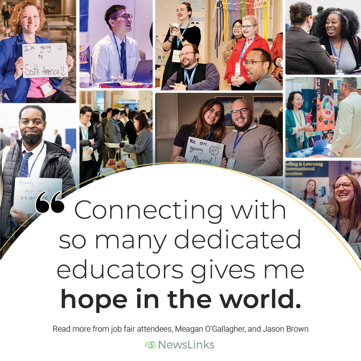 ISSCommunity's tweet image. As we look back on a full ISS job fair season, Meagan O'Gallagher and Jason Brown share thoughtful reflections from candidates and recruiters, along with celebratory photos from these high-energy #IntlEd events.
Read in #ISSedu NewsLinks: iss.education/NL25-fairs #TeachAbroad
