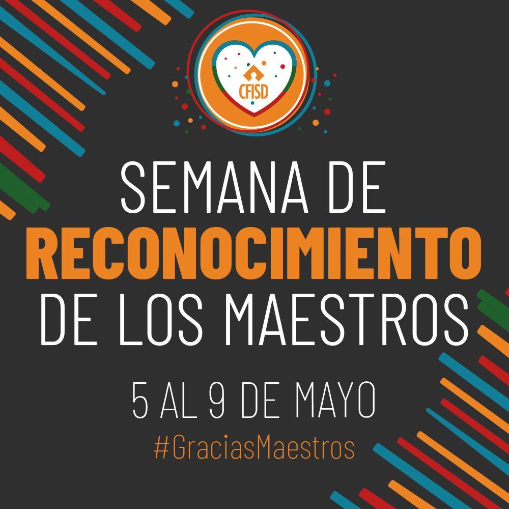 .<a href="/CyFairISD/">Cypress-Fairbanks ISD</a> La Semana de Reconocimiento de los Maestros es del 5 al 9 de mayo de 2025. Reconozcan a sus maestros favoritos en las redes sociales llenando nuestro formulario de nominación en línea antes del 2 de mayo: cyfairisd.formstack.com/forms/teacher_…. #GraciasMaestros