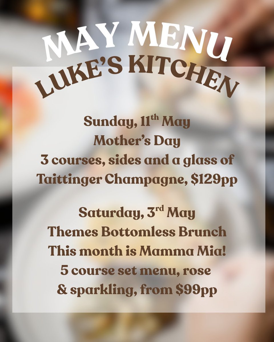 May's schedule is looking packed 👀🥂

Come &amp; join us for Mother's Day, VIVID &amp; all that is in-between. Look forward to seeing you all there.