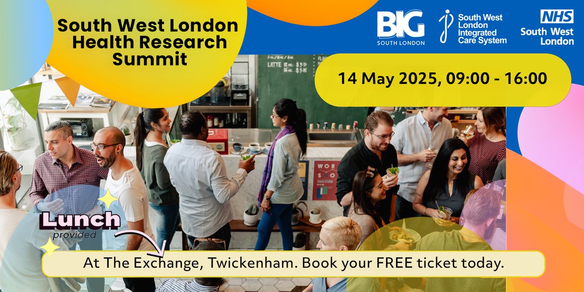 Due to high demand, we’ve released a limited number of extra tickets for the South West London Health Research Summit.  Am really excited for this first Summit! Great speakers, great time. eventbrite.co.uk/e/south-west-l…
