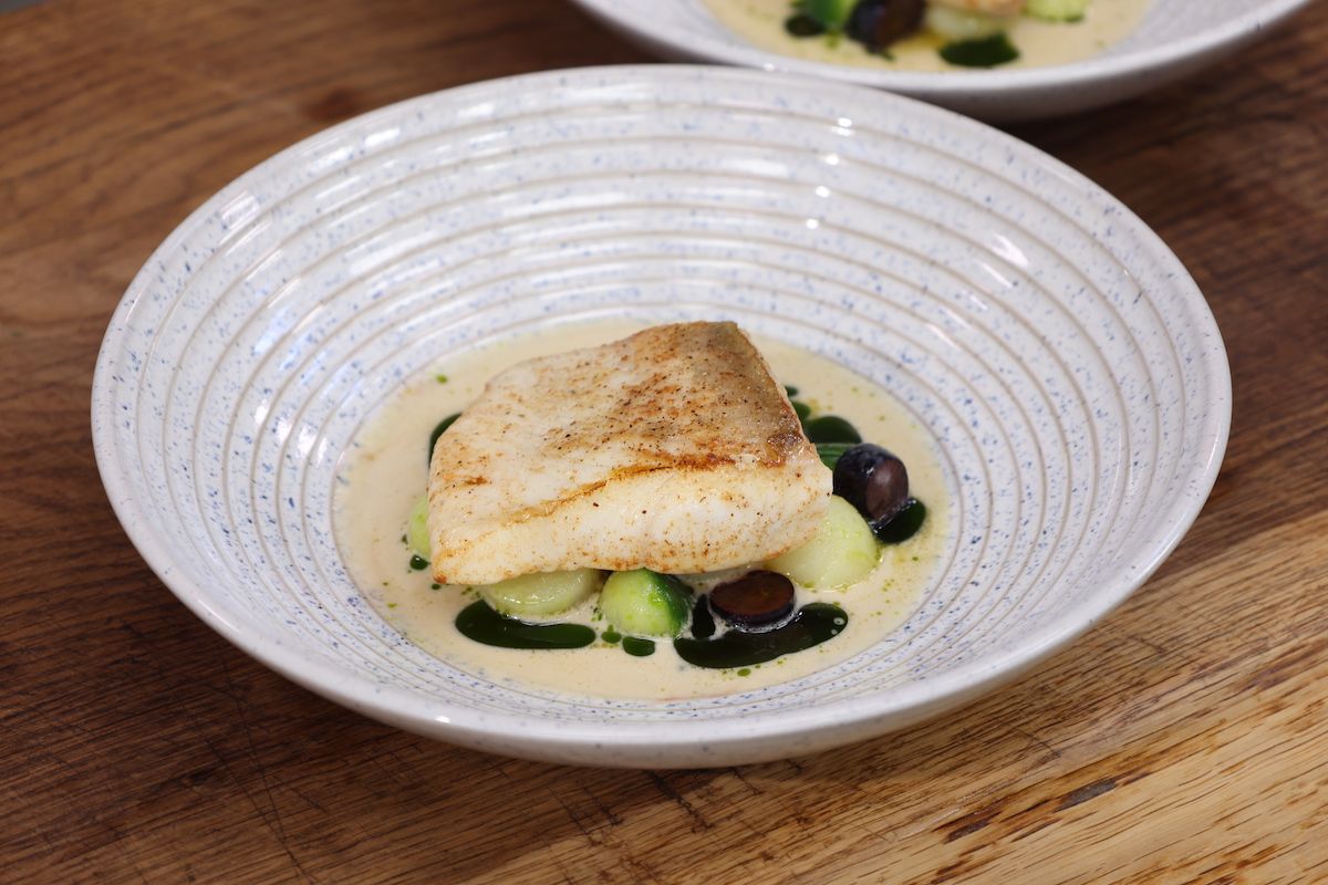 Sat_James Martin (@sat_jamesmartin) on Twitter photo Halibut "Véronique" from <a href="/_LisaAllen/">Lisa Goodwin-Allen</a>! Golden roast halibut, grape sauce, confit potato, pickled cucumber, marinated grapes, and a vibrant chervil oil. Fine dining on a plate! 👉 jamesmartinchef.co.uk/recipes/halibu… Halibut "Véronique" from <a href="/_LisaAllen/">Lisa Goodwin-Allen</a>! Golden roast halibut, grape sauce, confit potato, pickled cucumber, marinated grapes, and a vibrant chervil oil. Fine dining on a plate! 👉 jamesmartinchef.co.uk/recipes/halibu…