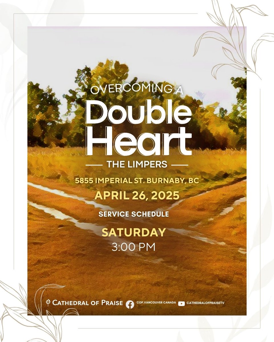 Want join a Filipino community as you to grow stronger in your spiritual walk with God?
Join us at - 5855 Imperial Street, Burnaby, BC V5J 1G4 
Lets us grow spiritually in Christ Jesus kababayan and let us pray for you, reach us through 403 6094911
CATHEDRAL OF PRAISE VANCOUVER