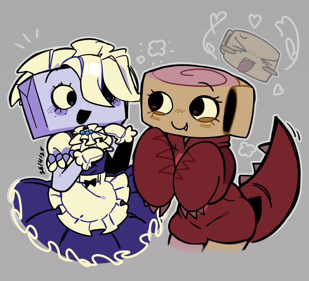 feebledokter's tweet image. I’m a bit shy to post fanart again but….. fossilcleaning yuri 💓💓 #dandysworld #fossilcleaning