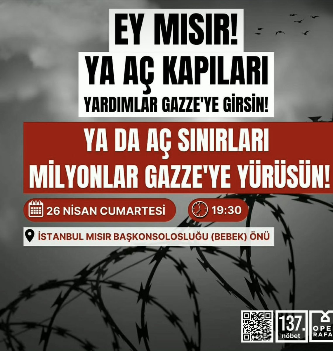 EY MISIR,
AÇ KAPILARI‼️ 
MİLYONLAR GAZZE’YE YÜRÜSÜN,
YARDIMLAR GAZZE’YE GİRSİN🕊️🇵🇸

#AktivistlerGazzeYolunda
Gaza Filistin  Sondakika