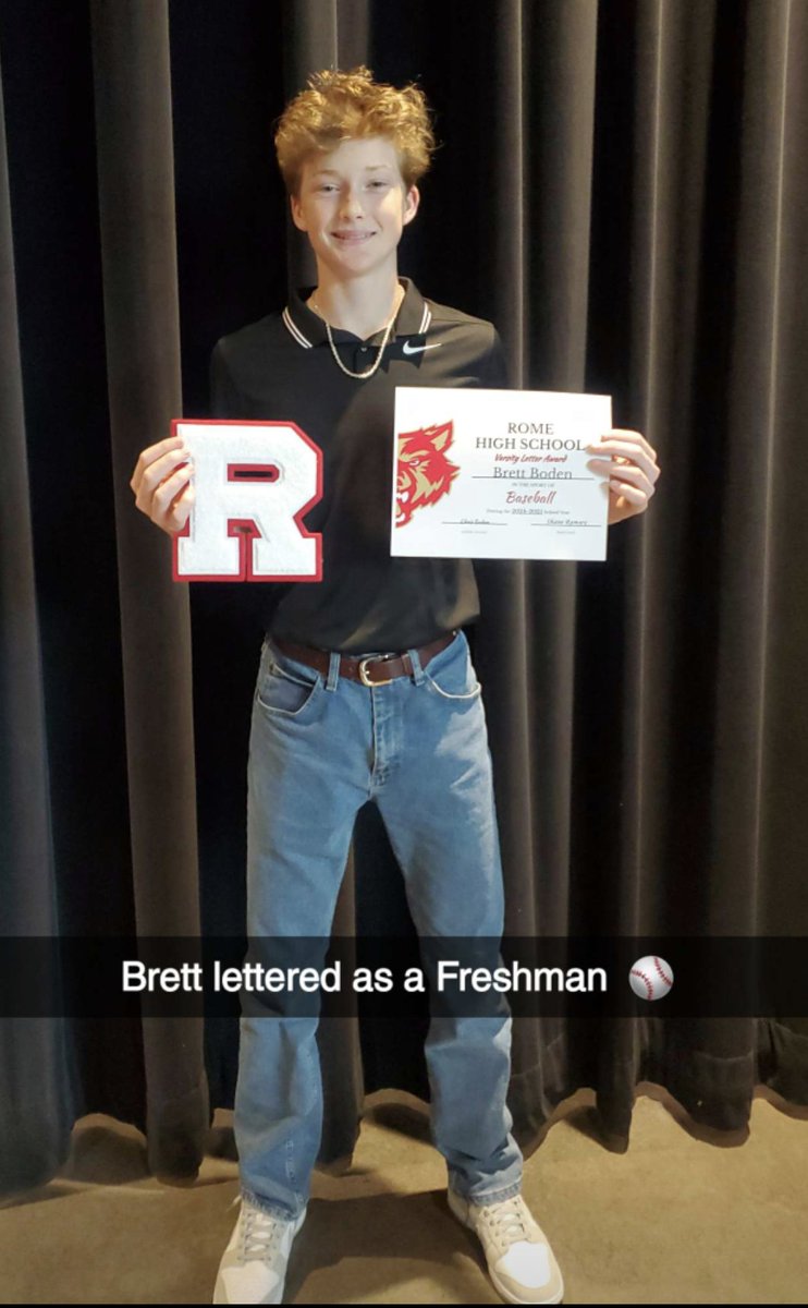 BrettBoden2's tweet image. Proud to have earned my first varsity letter! @RomeWolves