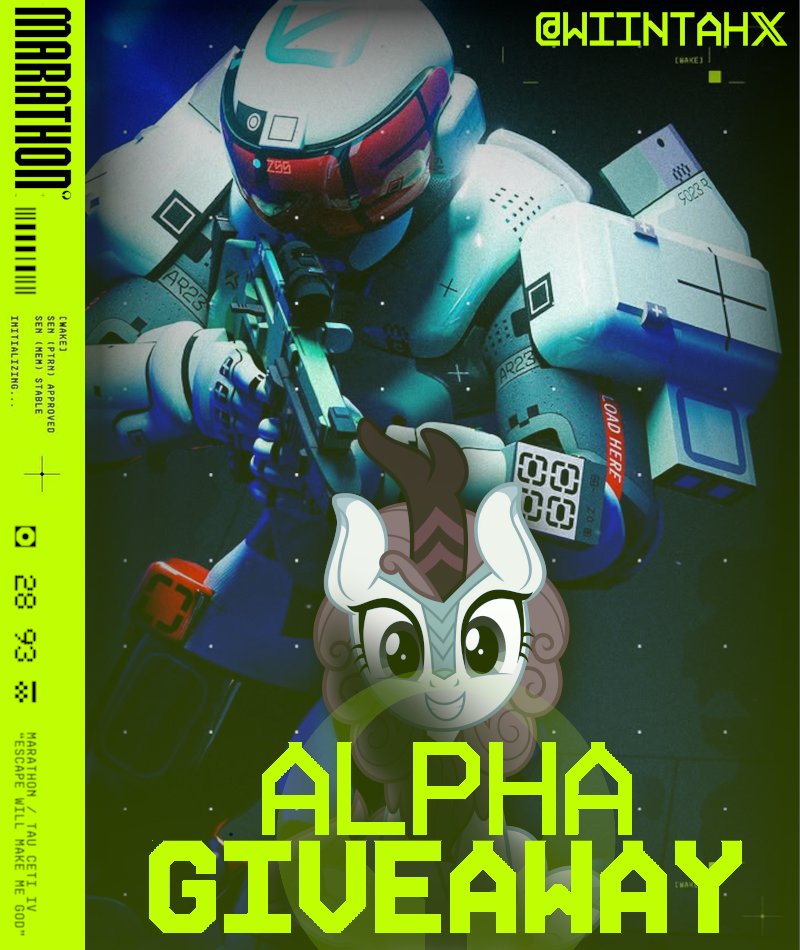 NuCaloric's tweet image. 🚨 GIVING AWAY 2X MARATHON ALPHA KEYS 🚨

To enter:
❤️ Like + RT!
🏃‍♀️ Follow @WiintahX for Marathon news!
🗨️ Comment your favorite pony!

Winners chosen in 24 hours! 👀 #MarathonTheGame #Marathon #Giveaway #Ad